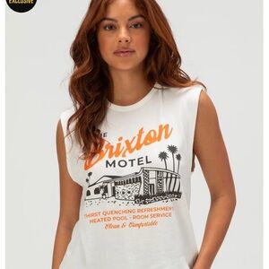 Brixton Women's White Graphic Tank Top